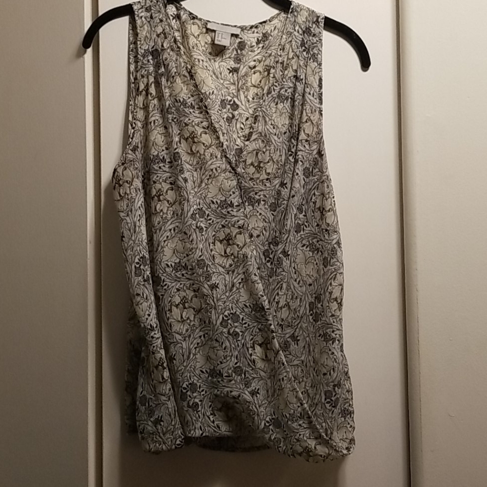 H&M Sleeveless Sheer Floral Top